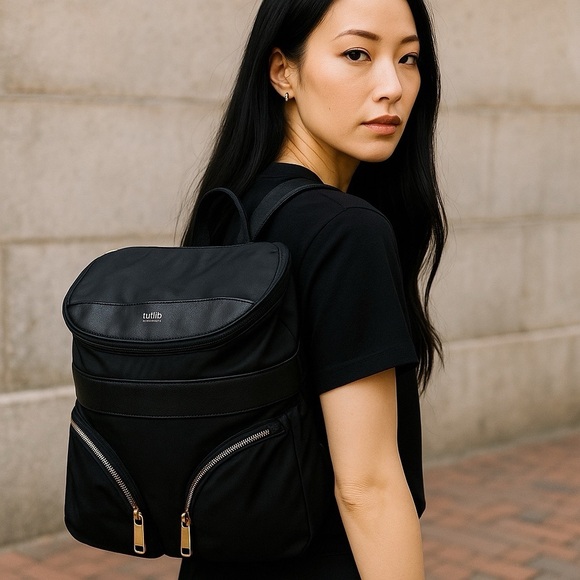 Tulio Backpack with Gold Accents Business Casual  Size 12 x 12 Dark Academia - Picture 7 of 11